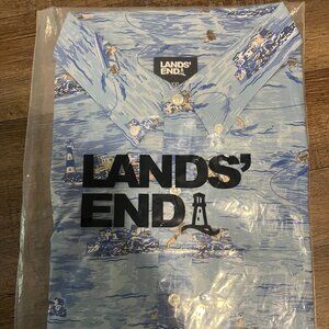 LANDS' END MEN'S SHORT SLEEVE ESSENTIAL LIGHTWEIGHT POPLIN